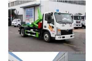 重汽豪曼蓝牌钩臂式垃圾车